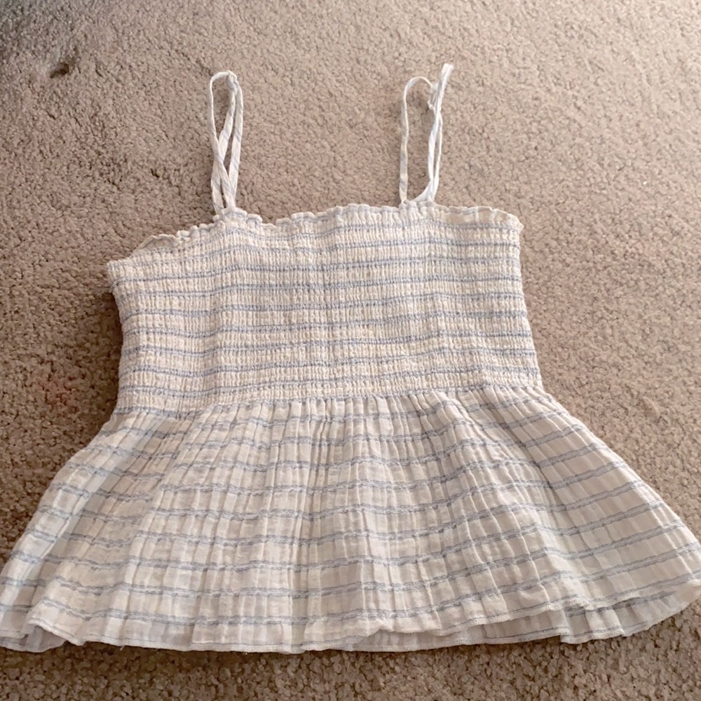 White and blue tank top
